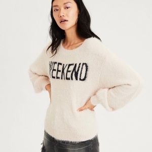 American Eagle Weekend Oversized Fuzzy Sweater